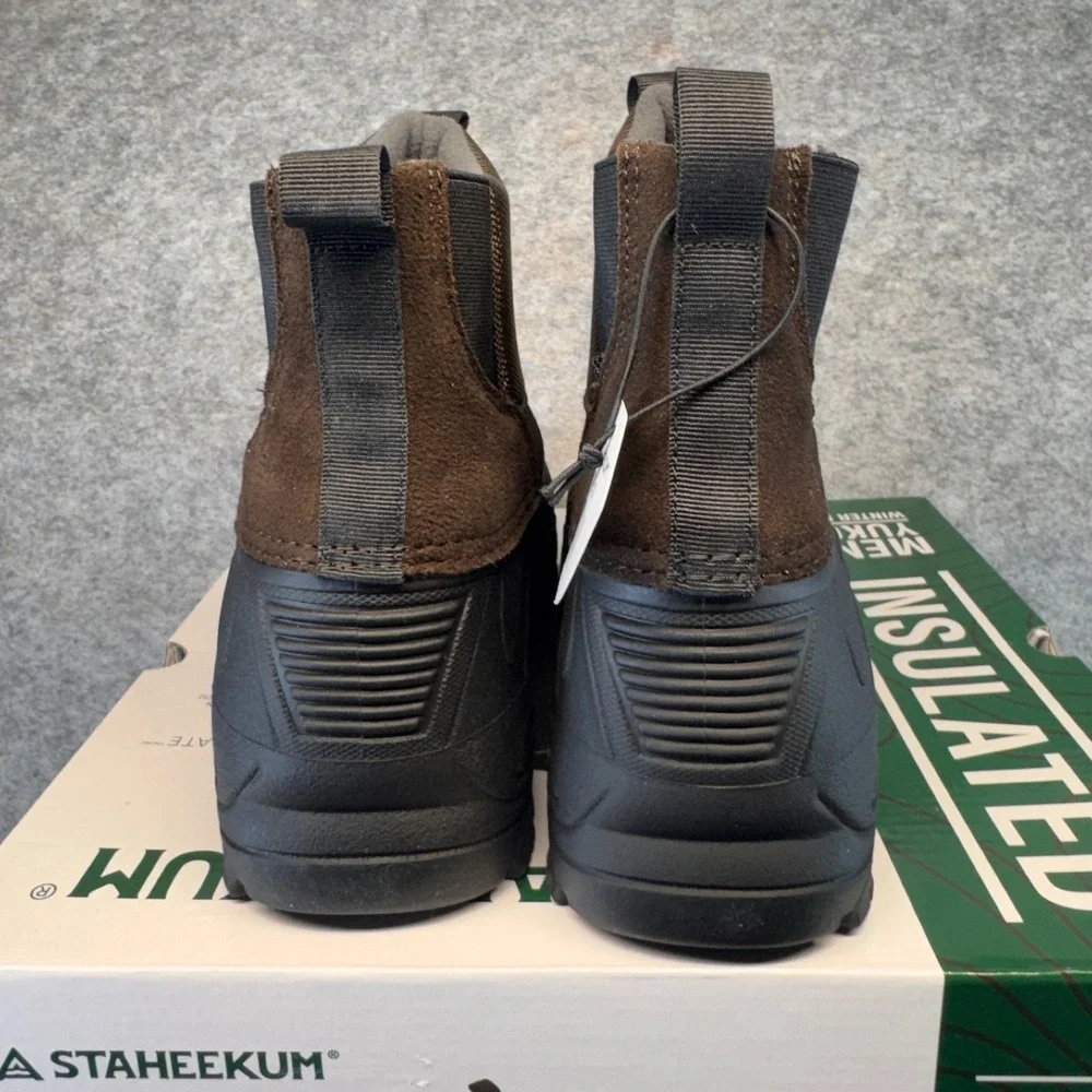 Staheekum Yukon Winter Boots Men's‎ Black Brown Round Toe Pull-On Waterproof  10